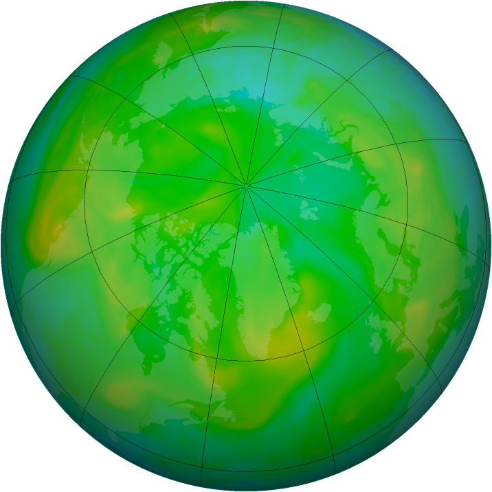 Arctic ozone map for 08 July 2005